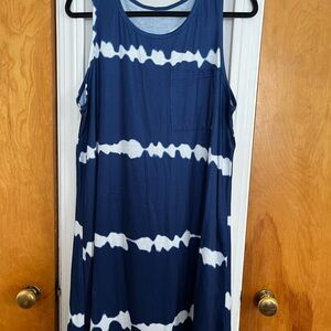 SHEIN Curve navy / white dress